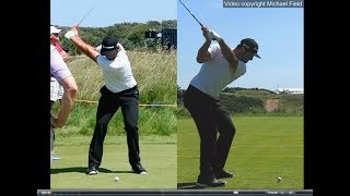 Jon Rahm golf swing  Long Iron faceon amp downtheline July 2017 [upl. by Lynnett]