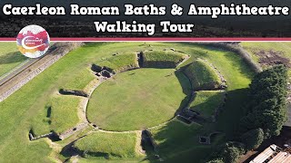 CAERLEON ROMAN BATHS amp AMPHITHEATRE WALES  Walking Tour  Pinned on Places [upl. by Nikoletta]