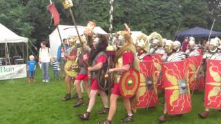 Roman Reenactment at the Amphitheatre in Caerleon Marching In [upl. by Vierno966]