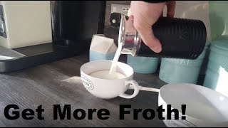 How to Get More Froth from Your Nespresso Coffee Aeroccino  Nespresso tips and help [upl. by Wandis]