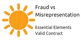 Fraud vs Misrepresentation  Other Essential Elements of a Valid Contract  CA CPT  CS amp CMA [upl. by Helas]